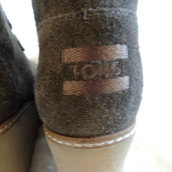 Toms Brown Suede Kala Desert Wedge Lace Up Booties 8.5 - Picture 4 of 9